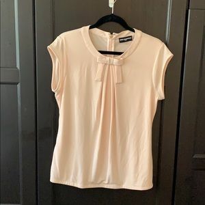 Karl Lagerfeld Paris Light Pink Blush Top w/Bow L